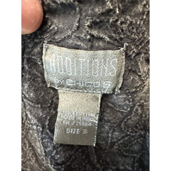 Additions By Chicos Faded Black Textured Button-Down Jacket Womens Size 3 US XL - Picture 5 of 8